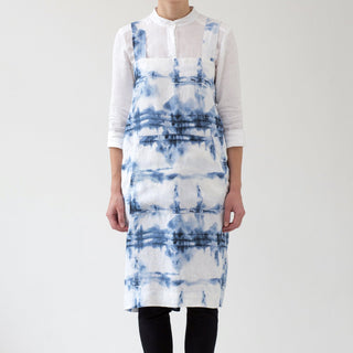 Tie Dye Washed Linen Pinafore Apron 