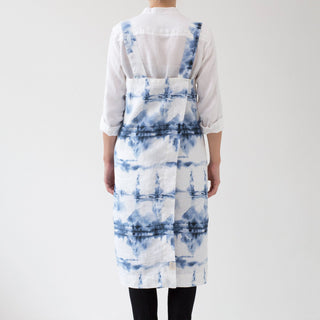Tie Dye Washed Linen Pinafore Apron Back View 