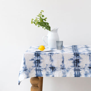 Tie Dye Washed Linen Tablecloth 