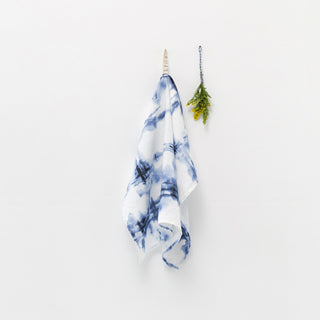 Tie Dye Washed Linen Tea Towel 