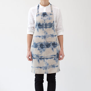 Tie Dye on Natural Washed Linen Apron 