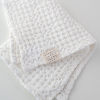 White Honeycomb Waffle Linen Bath Towel 6 8