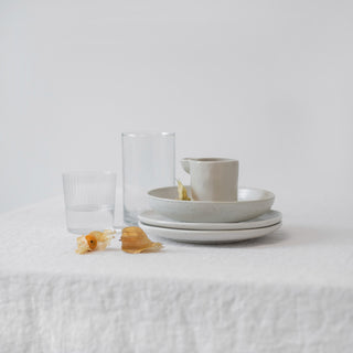 White Lightweight Linen Tablecloth 4