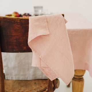 Misty Rose Washed Linen Tea Towel 4