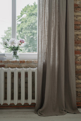 Natural Linen Night Time Tunnel Top Curtain Set of 2 3